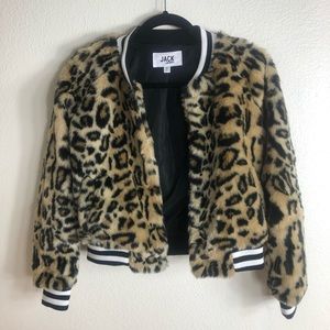 JACK BB Dakota Cheetah Faux Fur Jacket Size XS